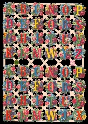 Glanzbilder, Buchstaben A - Z, ohne Glitter