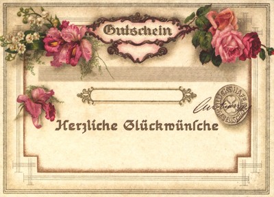 nostalgische Präge - Postkarte - Gutschein