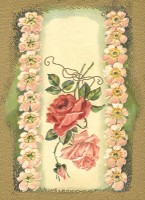 nostalgische Präge - Postkarte - Edelrosen im Wild