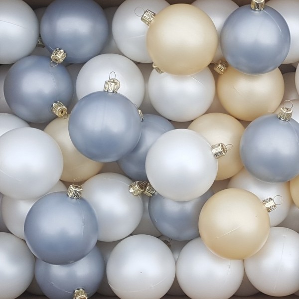 12er Set Weihnachtskugeln aus Kunststoff Ø7cm silb