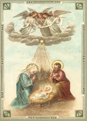 nostalgische Präge - Postkarte - heilige Familie m