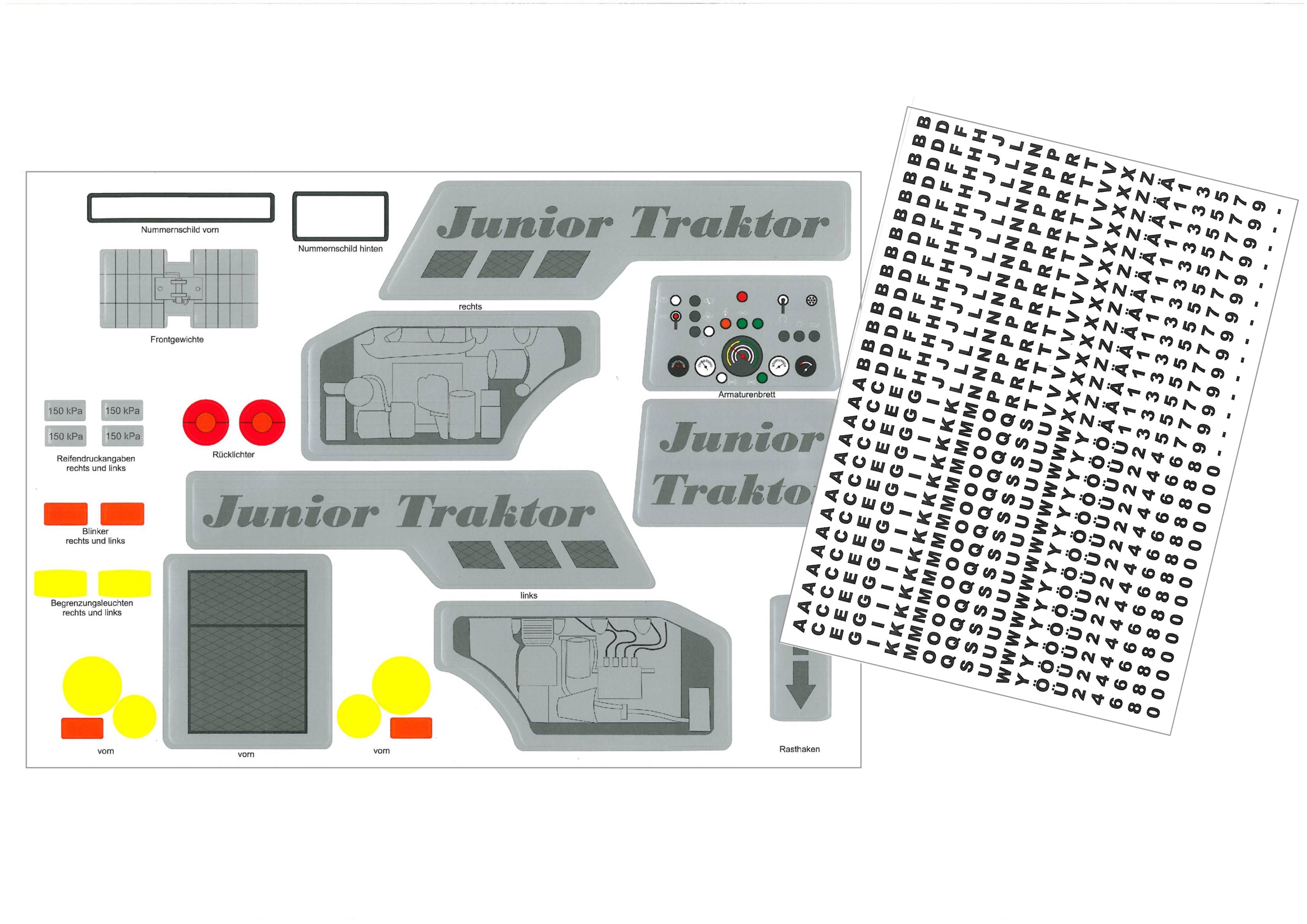 Aufkleber für Babyrutscher Traktor Aufkleber