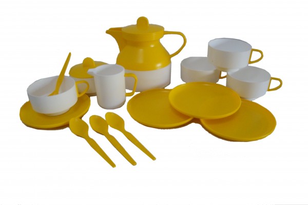 Teeservice "Peggy" weiß/ gelb