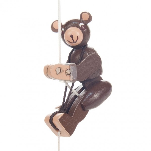 Kletterfigur Teddy mit braunem Fell Holzspielzeug