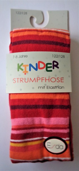 Esda Kinderstrumpfhose "Ringel" rot  122/128