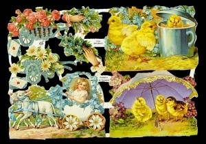 Glanzbilder 4 Ostermotive ohne Glitter