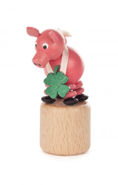 Wackeltier Glücksschwein Holzspielzeug Erzgebirge