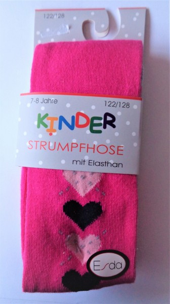 Esda Kinderstrumpfhose Herzen pink  98/104