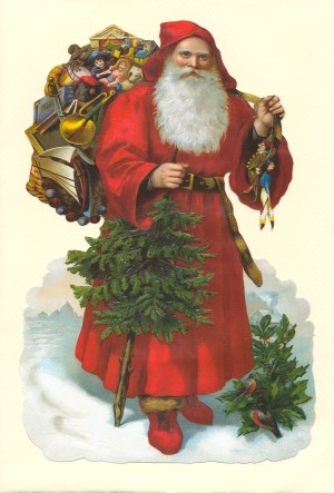 Aufstellschmuckkarte roter Weihnachtsmann