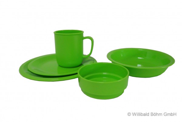 Geschirr-Set, 5-teilig, grün