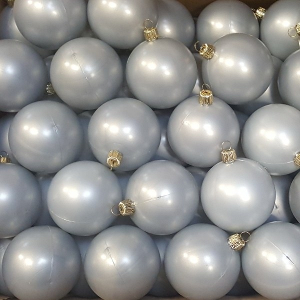 12er Set Weihnachtskugeln aus Kunststoff Ø7cm grau