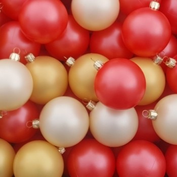 12er Set Weihnachtskugeln aus Kunststoff Ø7cm rot