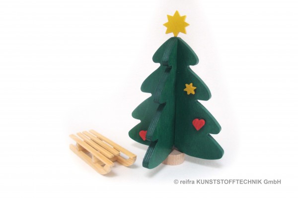 Weihnachtsbaum & Schlitten Puppenstube