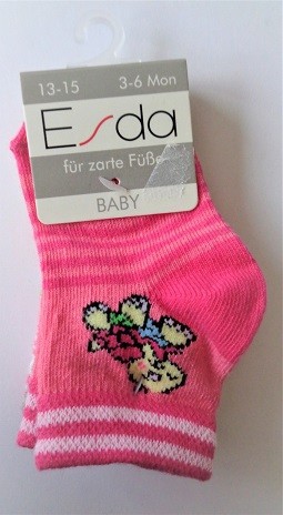 Esda Baby Socke 3er Pack, pink Schildkröte 13/15
