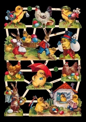 Glanzbilder, Ostermotiv ohne Glitter