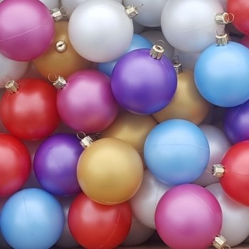 12er Set Weihnachtskugeln aus Kunststoff Ø7cm lila