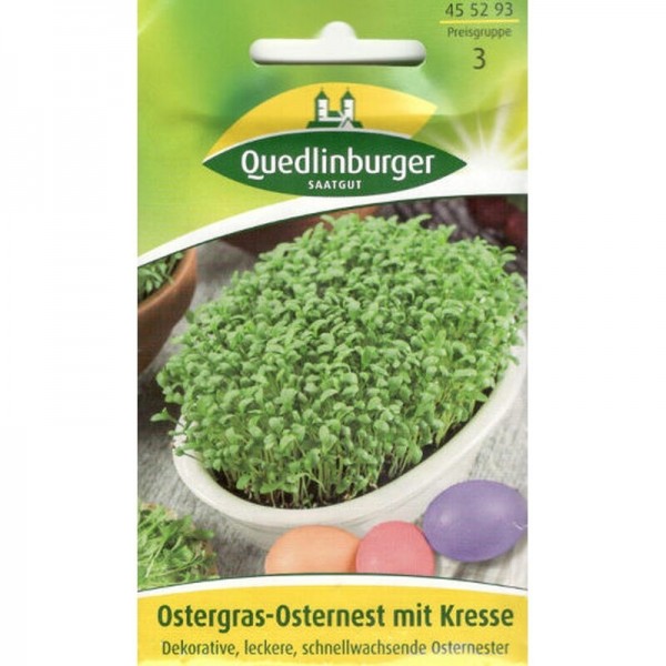 Ostergras/Osternest mit Kresse Quedlinburger