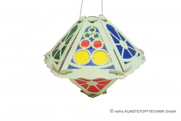 Klapplaterne 6-teilig klein 21 x 19 cm grün / bunt
