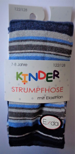 Esda Kinderstrumpfhose "Ringel" jeans blau 122/128