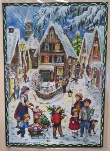 nostalgischer Adventskalender Weihnachtsdorf DINA4