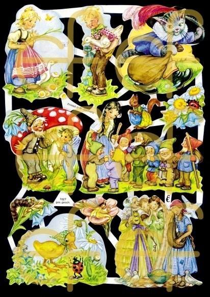 Glanzbilder Märchen Mix I 50er Jahre mit Glitter