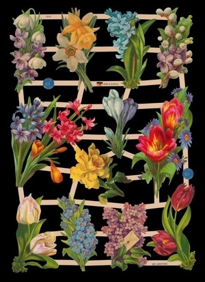 Glanzbilder, Frühlingsblumen, ohne Glitter