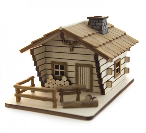 Bastelsatz-Räucherhaus Blockhütte,  100 tlg.