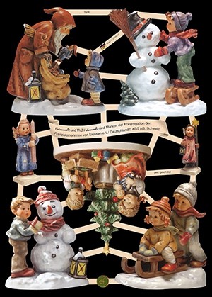 Glanzbilder Hummel Figuren Kinder zu Weihnachten