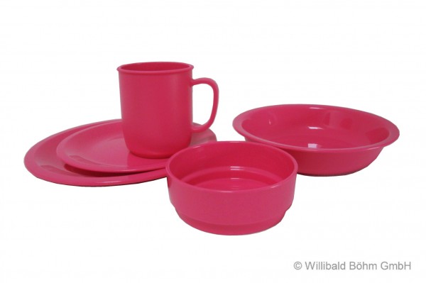 Geschirr-Set, 5-teilig, pink