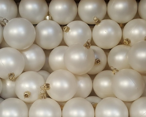 12er Set Weihnachtskugeln aus Kunststoff Ø7cm perl