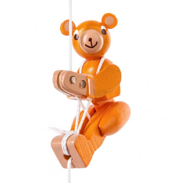 Kletterfigur Teddy mit gelbem Fell Holzspielzeug