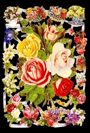 Glanzbilder, Rosenstrauß ohne Glitter