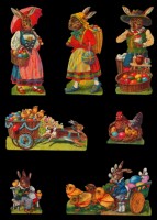 Tischdekoration Osterhasen nostalgisch 7 tlg
