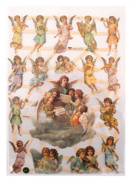 Glanzbilder, Engel, silber ohne Glitter