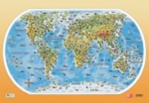 Schreibtischunterlage Weltkarte Globus 35 x 50 cm