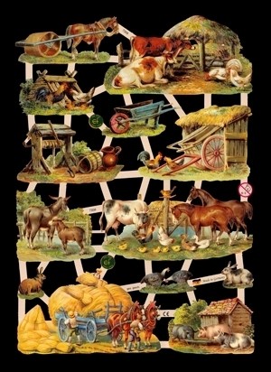 Glanzbilder Tiere vom Bauernhof mit Glitter