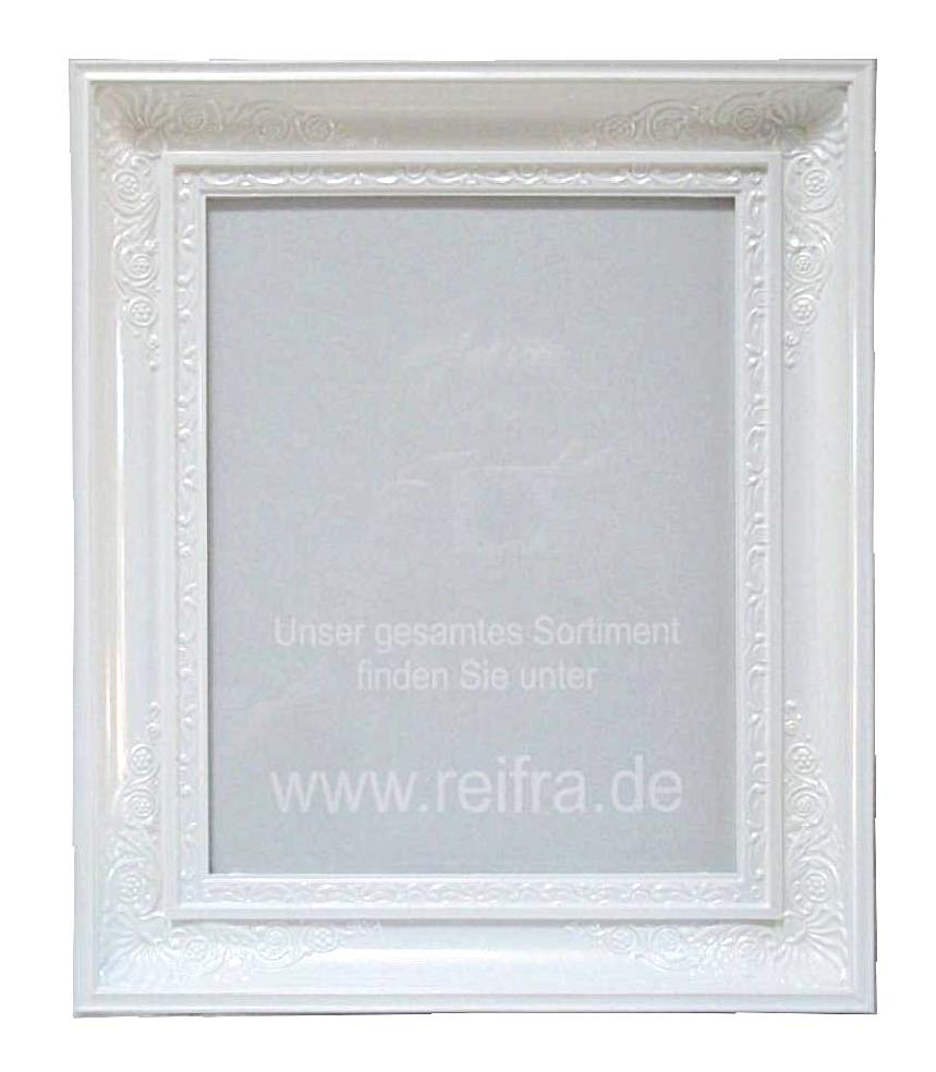 Bilderrahmen schlicht perlweiß glänzend lackiert ...