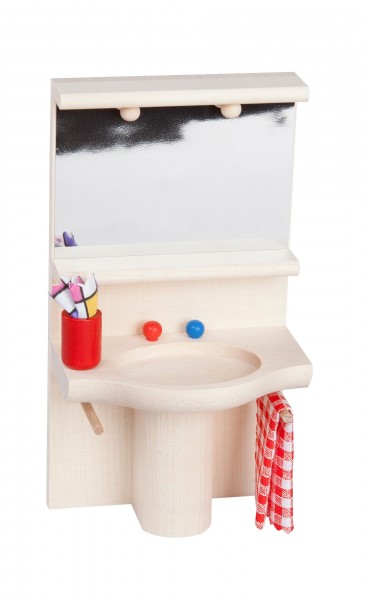Waschbecken mit Spiegel "Rustikal" für Puppenstube