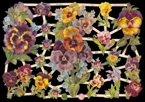 Glanzbilder, Stiefmütterchen, ohne Glitter