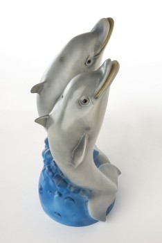 Delphinpaar Figur Dekoration Gartenfigur 50 cm