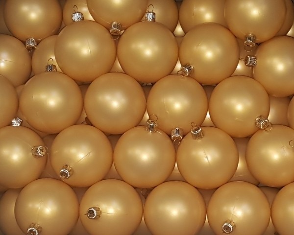 12er Set Weihnachtskugeln aus Kunststoff Ø7cm gold