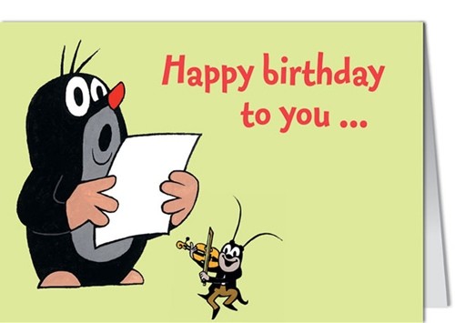 Minigrußkarte Kindermotiv Maulwurf Happy Birthday