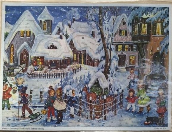 nostalgischer Adventskalender - DIN A4 Querformat