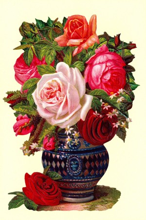 Aufstellschmuckkarte Rosen in Vase