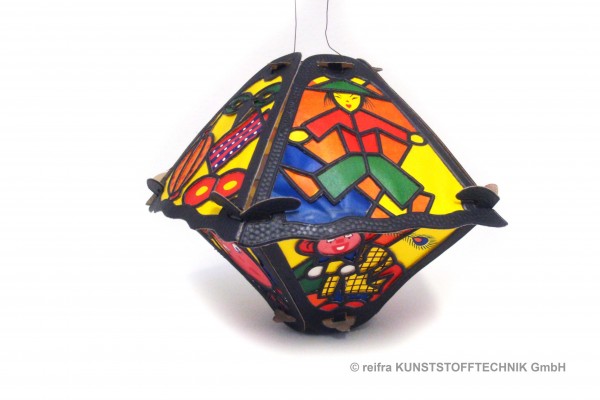 Klapplaterne 5-teilig sw, 28 x 22cm, bunte Figuren