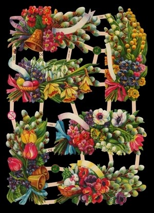 Glanzbilder, Frühlingsblumen, ohne Glitter