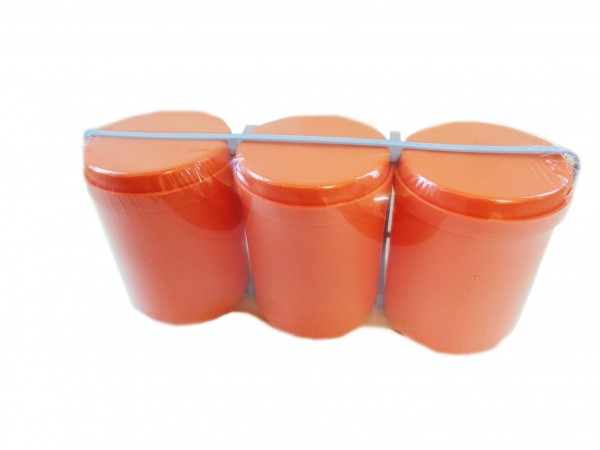 Mehrzweckdose 1,0 l, 3-er Pack, pastell-orange