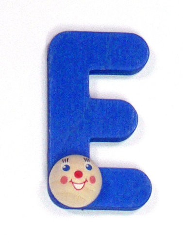 Holz-Buchstabe E mit Köpfchen