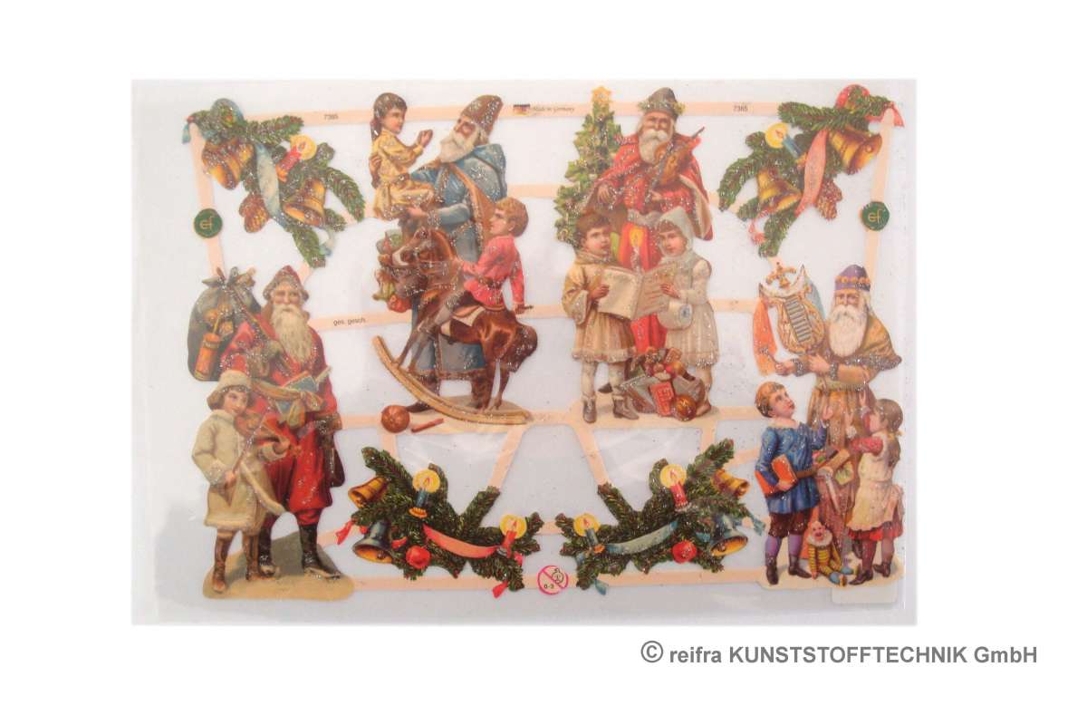 Glanzbilder Weihnachten Weihnachtsmann EF 7305 – 24x15 Cm – Oblate Poesiebilder Zum Scrapbooken & Dekorieren