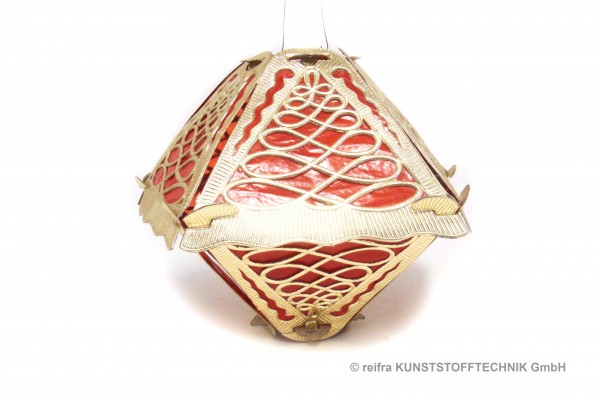 Klapplaterne 5-teilig gold, 28 x 22cm, roter Hinte